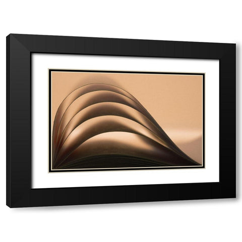 Wave Black Modern Wood Framed Art Print with Double Matting by Ghesquiere, Hilde