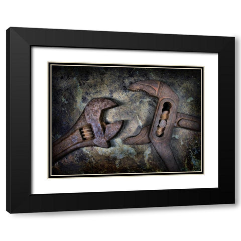 Two Old Bitches Black Modern Wood Framed Art Print with Double Matting by Hoffman, Jimmy