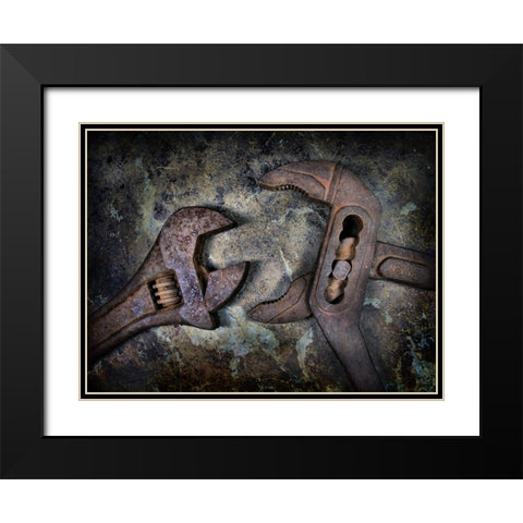 Two Old Bitches Black Modern Wood Framed Art Print with Double Matting by Hoffman, Jimmy