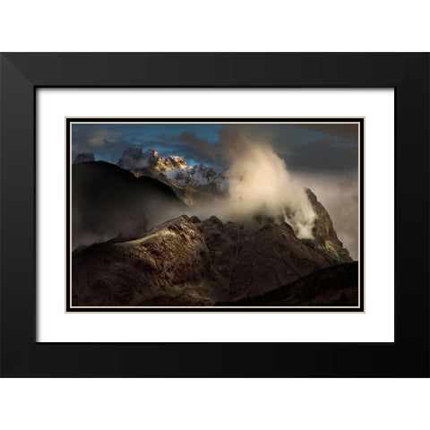 Magic Light Black Modern Wood Framed Art Print with Double Matting by Schumacher, Nicolas