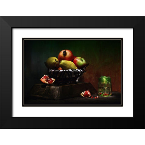 Still Life / Fruits Black Modern Wood Framed Art Print with Double Matting by Basa, Emine