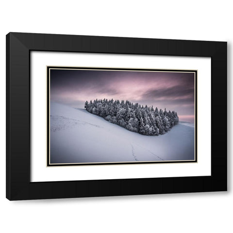 Staying Together Black Modern Wood Framed Art Print with Double Matting by Wonisch, Andreas