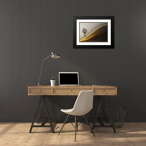 Golden hills Black Modern Wood Framed Art Print with Double Matting by Andersen, Helge