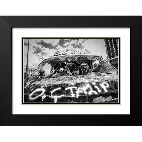Taksim Victory Black Modern Wood Framed Art Print with Double Matting by Bilgin, Mehmet