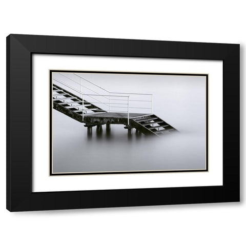 Downstairs Black Modern Wood Framed Art Print with Double Matting by Barandiaran, Inigo