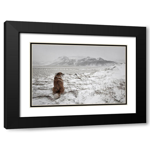 Snowstorm Black Modern Wood Framed Art Print with Double Matting by Ingibergsson, Bragi