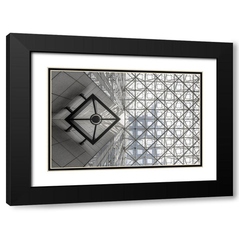 Symmetric Sky Black Modern Wood Framed Art Print with Double Matting by Guyot, Michel