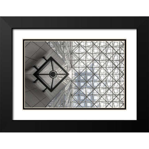 Symmetric Sky Black Modern Wood Framed Art Print with Double Matting by Guyot, Michel