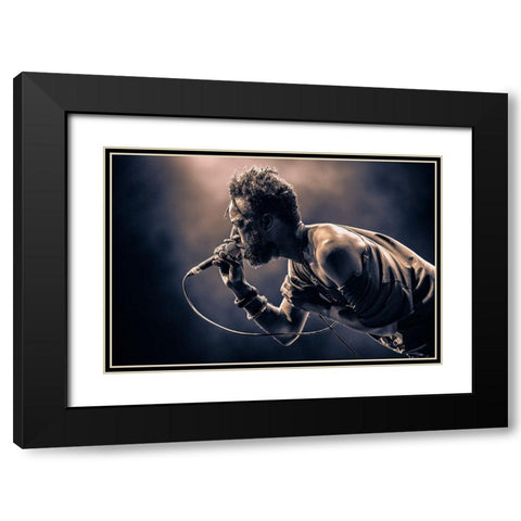 Saul Williams Black Modern Wood Framed Art Print with Double Matting by Unknown