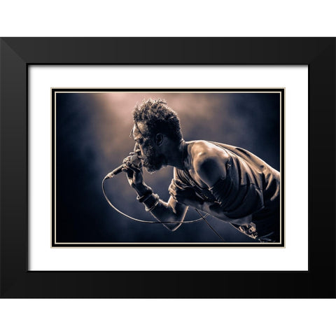 Saul Williams Black Modern Wood Framed Art Print with Double Matting by Unknown