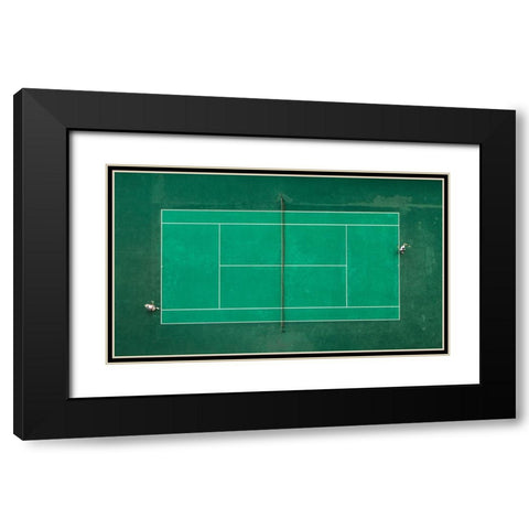 Game! Set! Match! Black Modern Wood Framed Art Print with Double Matting by Fegari
