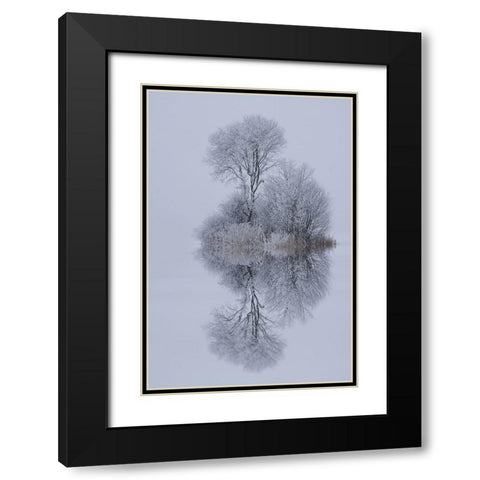 Winter Stillness Black Modern Wood Framed Art Print with Double Matting by Maier, Norbert