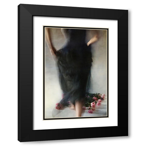 Four Dozen Roses Ll Black Modern Wood Framed Art Print with Double Matting by Miriana