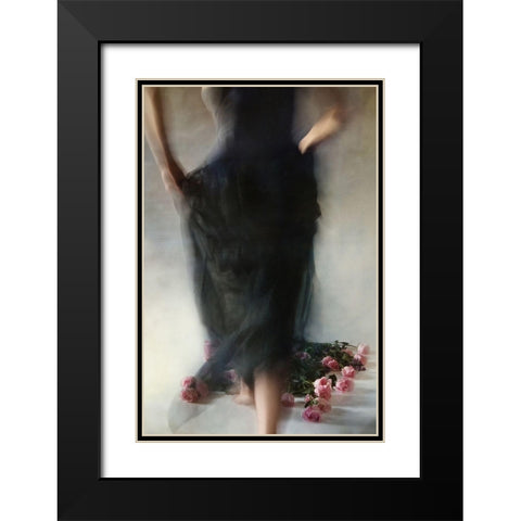 Four Dozen Roses Ll Black Modern Wood Framed Art Print with Double Matting by Miriana