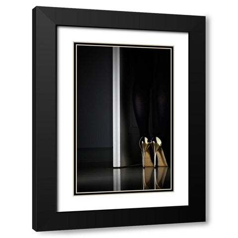 Golden Eyes Black Modern Wood Framed Art Print with Double Matting by Schottstaedt, Erik