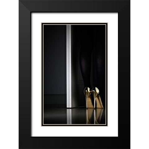 Golden Eyes Black Modern Wood Framed Art Print with Double Matting by Schottstaedt, Erik