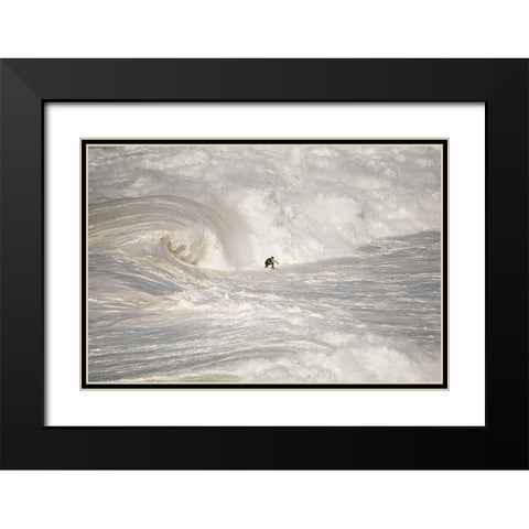 Nazarac North Canyon Black Modern Wood Framed Art Print with Double Matting by Caria, Rui