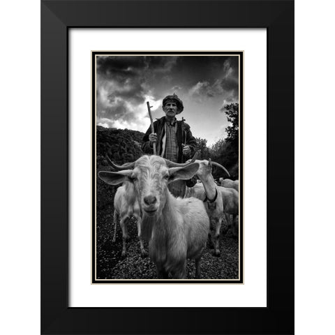 Untitled Black Modern Wood Framed Art Print with Double Matting by Ozciftci, Nuri