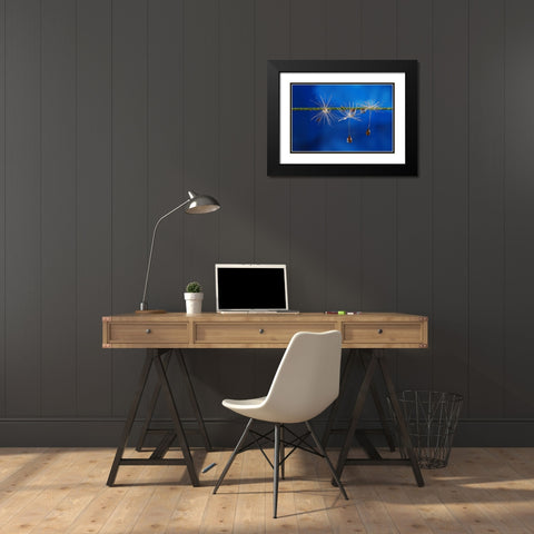 Blue Drops Of Life Black Modern Wood Framed Art Print with Double Matting by Westum, Heidi