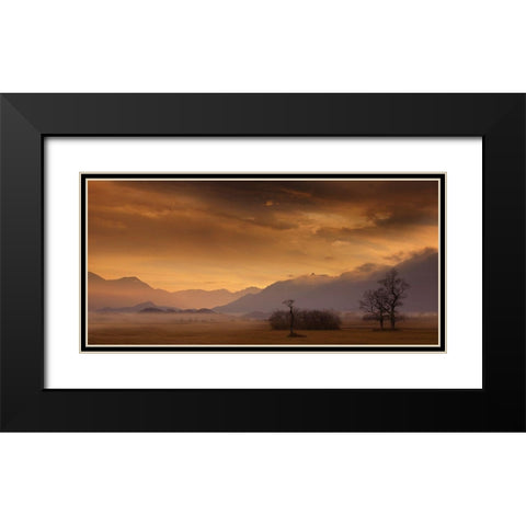 Late October Late Afternoon Black Modern Wood Framed Art Print with Double Matting by Maier, Norbert
