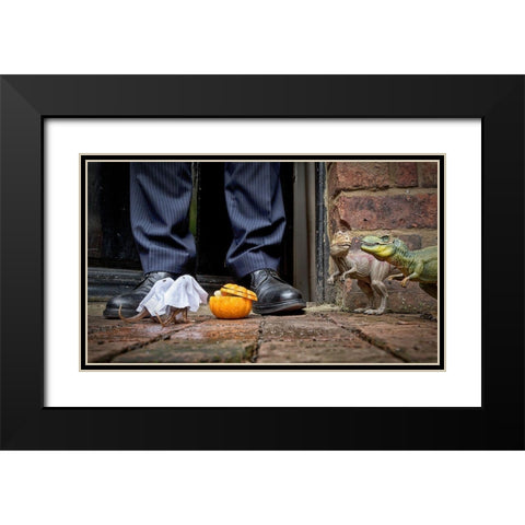 Trick Or Treat - Roary A Sid Took Waif A Stray Out Trick Or Treating As A Distraction Tactic Black Modern Wood Framed Art Print with Double Matting by Brooke, Sarah
