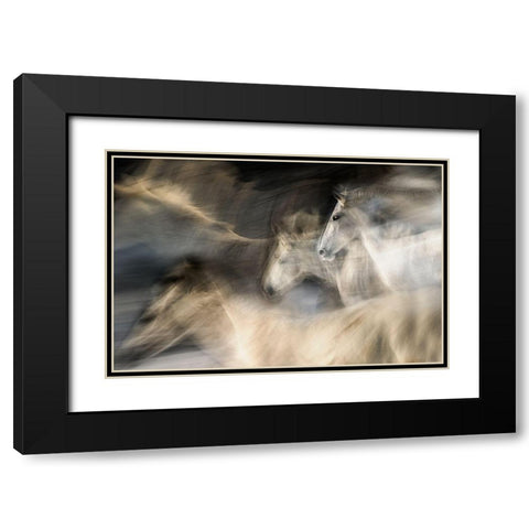 In Motion Black Modern Wood Framed Art Print with Double Matting by Malovrh, Milan