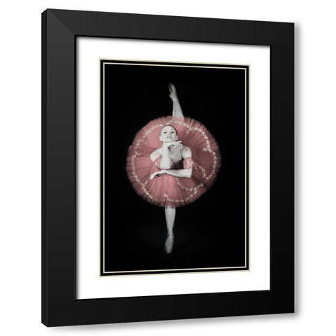 On Pointe Black Modern Wood Framed Art Print with Double Matting by Hewson, Darlene