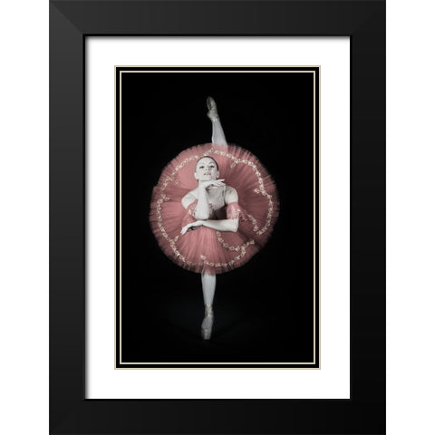On Pointe Black Modern Wood Framed Art Print with Double Matting by Hewson, Darlene