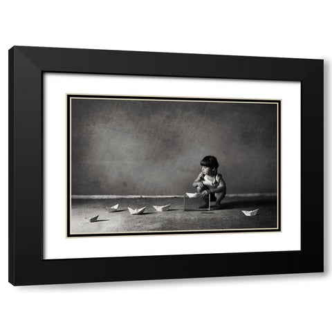 Expanding The Horizons Of Imagination.. Black Modern Wood Framed Art Print with Double Matting by Monique
