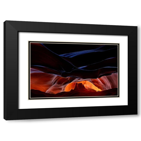 Fantastic Scenery Of Antelope Canyon Black Modern Wood Framed Art Print with Double Matting by Shcherbina, Valeriy