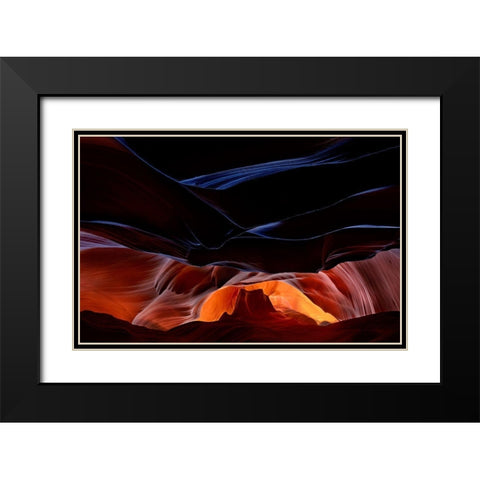 Fantastic Scenery Of Antelope Canyon Black Modern Wood Framed Art Print with Double Matting by Shcherbina, Valeriy