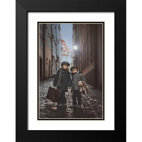 Les Misacrables Black Modern Wood Framed Art Print with Double Matting by Tomsickova, Tatyana