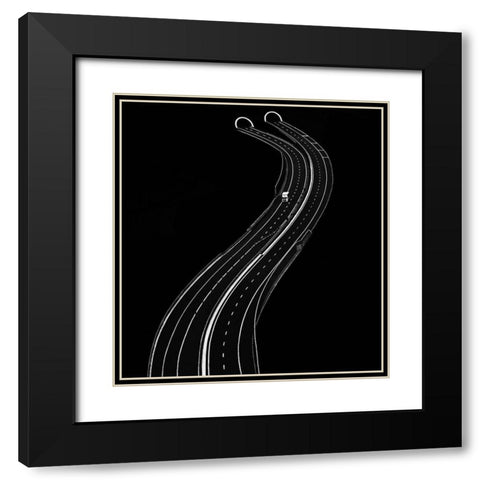 Alone Black Modern Wood Framed Art Print with Double Matting by Krivec, Samanta