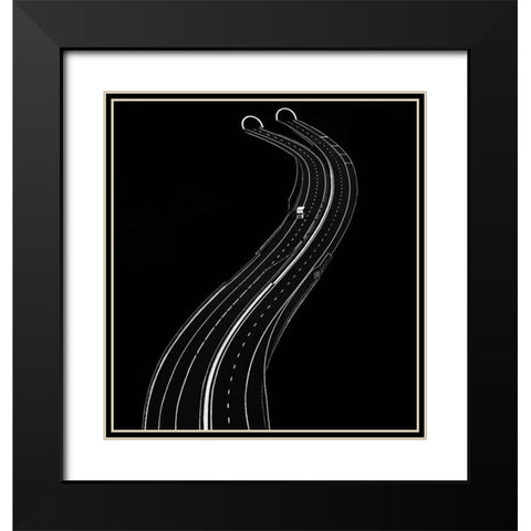 Alone Black Modern Wood Framed Art Print with Double Matting by Krivec, Samanta