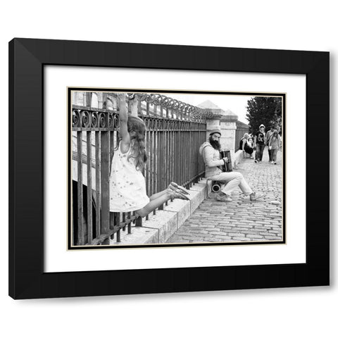 Lah Black Modern Wood Framed Art Print with Double Matting by Licko, Jaro