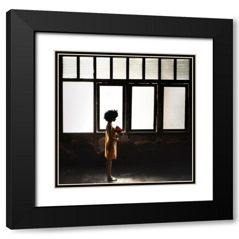 Hope Black Modern Wood Framed Art Print with Double Matting by Bhs, Fahmi