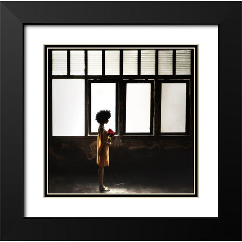 Hope Black Modern Wood Framed Art Print with Double Matting by Bhs, Fahmi