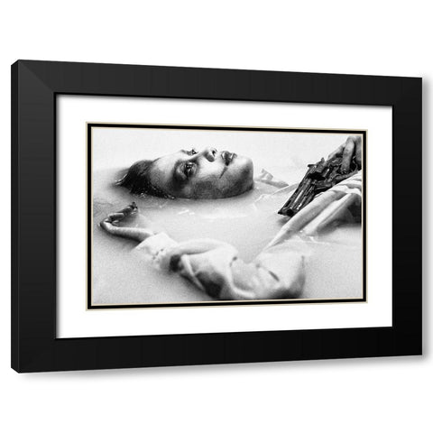 Contemplate Black Modern Wood Framed Art Print with Double Matting by Holloway, Sue