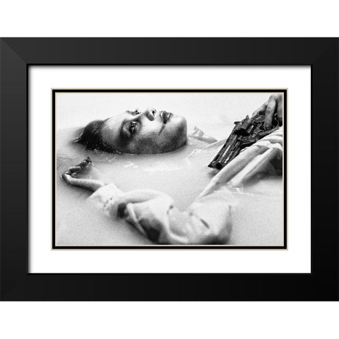 Contemplate Black Modern Wood Framed Art Print with Double Matting by Holloway, Sue