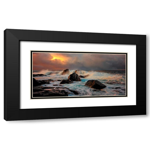After Storm Wave Black Modern Wood Framed Art Print with Double Matting by A Hveding, Bjorn