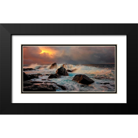 After Storm Wave Black Modern Wood Framed Art Print with Double Matting by A Hveding, Bjorn