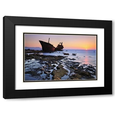 The Last Stand Black Modern Wood Framed Art Print with Double Matting by Kaimaki, Maria