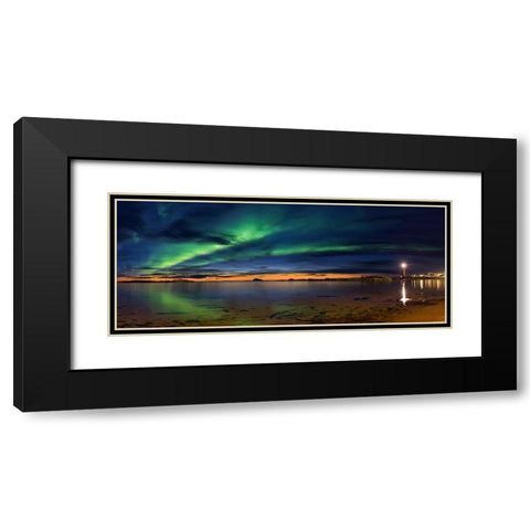 Sunset At Andenes Black Modern Wood Framed Art Print with Double Matting by Samuelsen, Roy