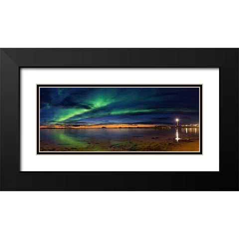 Sunset At Andenes Black Modern Wood Framed Art Print with Double Matting by Samuelsen, Roy