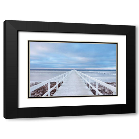 The Bridge Black Modern Wood Framed Art Print with Double Matting by Oleksinski, Jacek