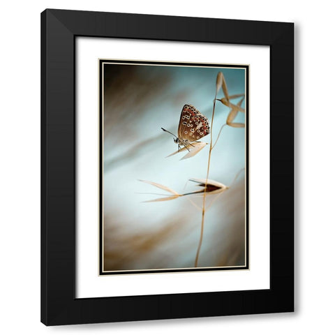 Dream In Blue Black Modern Wood Framed Art Print with Double Matting by BRAVIN, Fabien