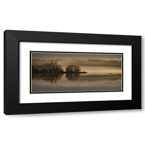 Early Autumn Morning Black Modern Wood Framed Art Print with Double Matting by Ilari T, Pekka