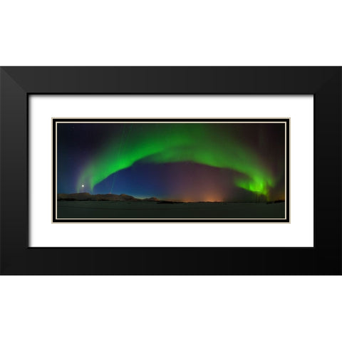 Northern Lights Black Modern Wood Framed Art Print with Double Matting by Samuelsen, Roy