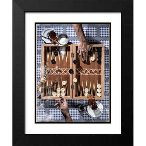 The Game Black Modern Wood Framed Art Print with Double Matting by Aboukelela, Karim