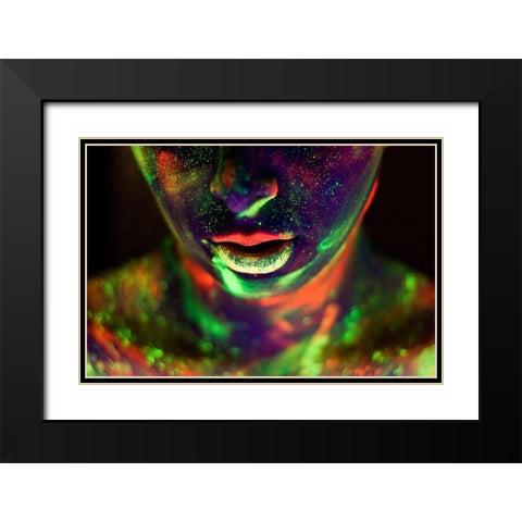 Alices World Black Modern Wood Framed Art Print with Double Matting by Kokdemir, Dogan